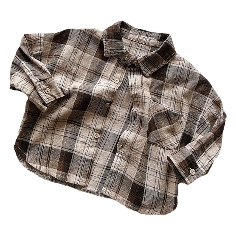 Camisa para niños de estilo coreano para niños Otoño retro Nueva chaqueta de manga larga Mori japonesa para Niñas Ropa para niños de moda de personalidad para niños