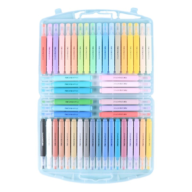 Triángulo de acrílico marcador a base de agua estudiante de primaria 48 colores impermeable color opaco Goka acuarela pluma arte infantil pincel