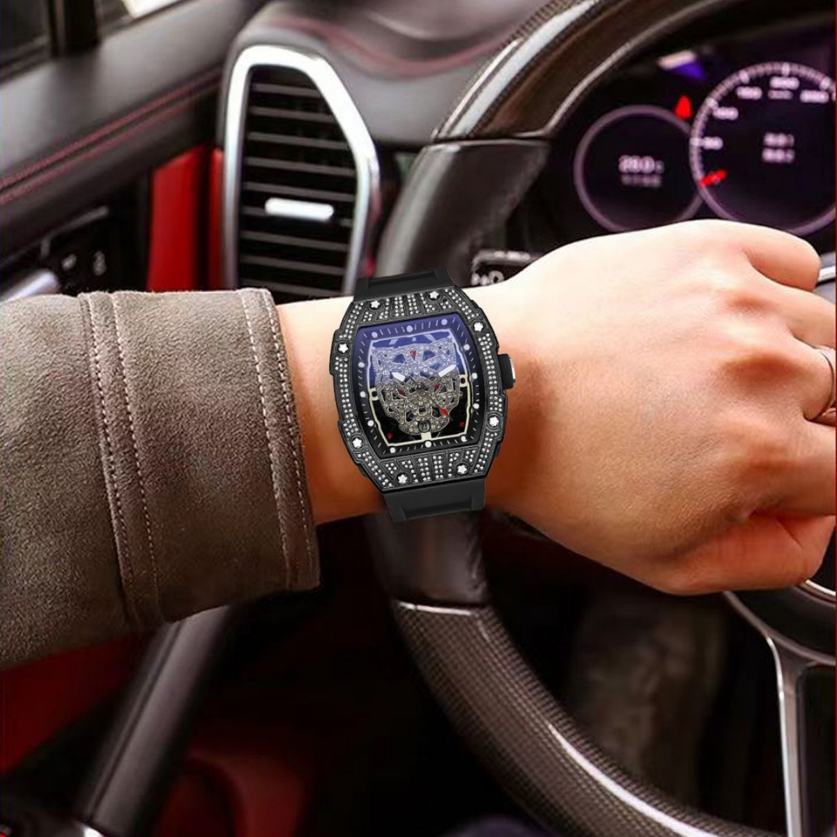 Popular Cross-border Foreign Trade Product: Richard Fully Automatic Men's Watch With Diamonds, Starry Sky Design,_voghion.com