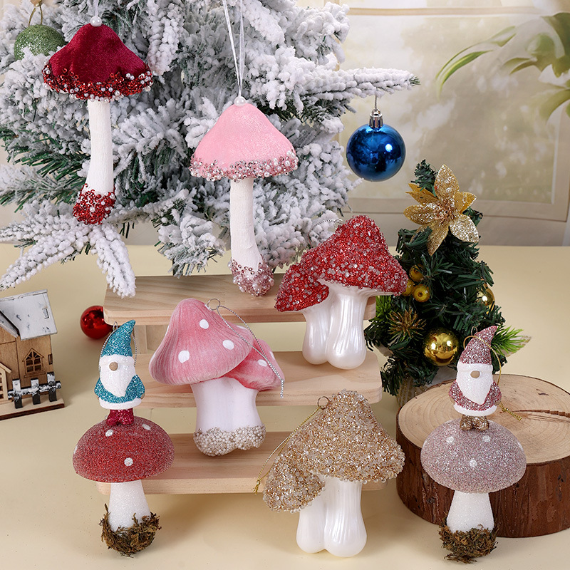Cross-border Christmas Mushroom Pendant Creative Desktop Layout Party Prop Decoration Pendant Christmas Tree Decoration Pendant
