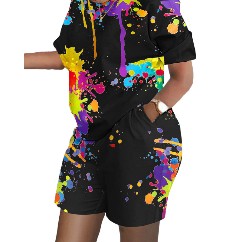 새로운 색상! 검정색 배경에 컬러 스플래시 잉크 인쇄