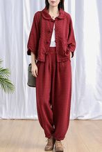 民族风女装复古中国风棉麻套装两件套女春秋宽松大码时尚气质新款