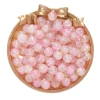10mm broken egg white glass beads--pink yellow