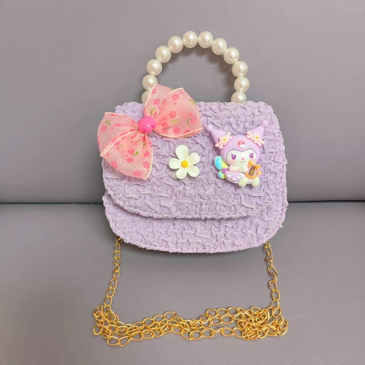 Boom Pearl Princess Handbag Meileti Kulomi Girl Año Nuevo Cartera de Año Nuevo Pequeña bolsa de fragancia