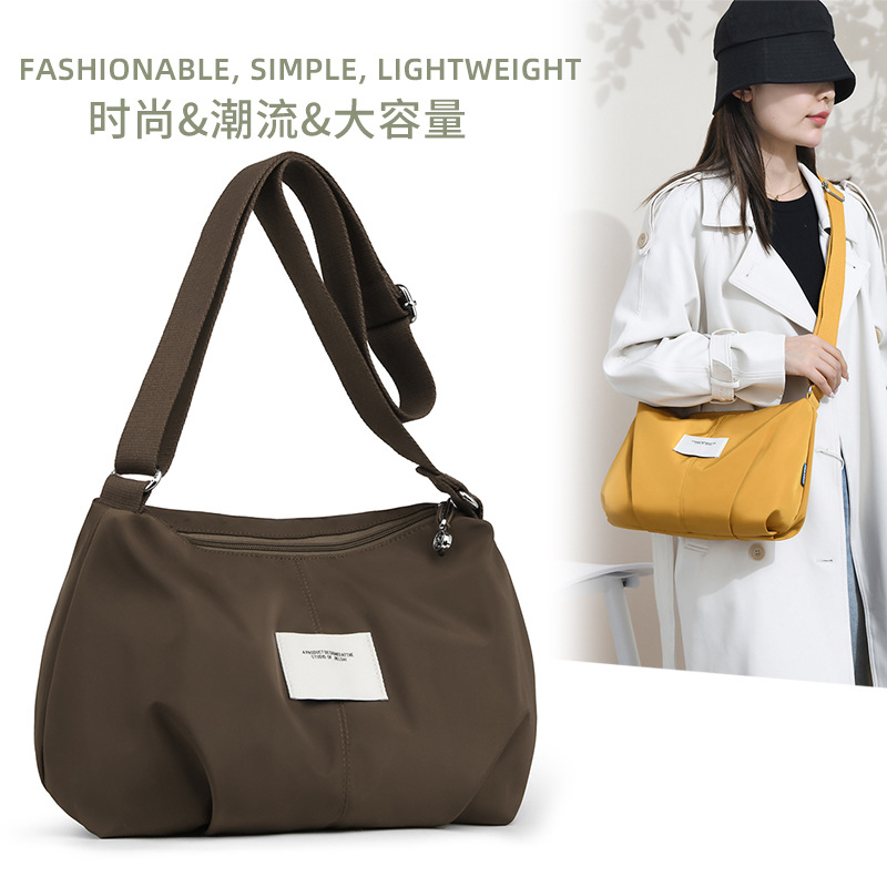 外贸大容量防泼水尼龙布包时尚饺子包简约百搭女士单肩斜挎包休闲
