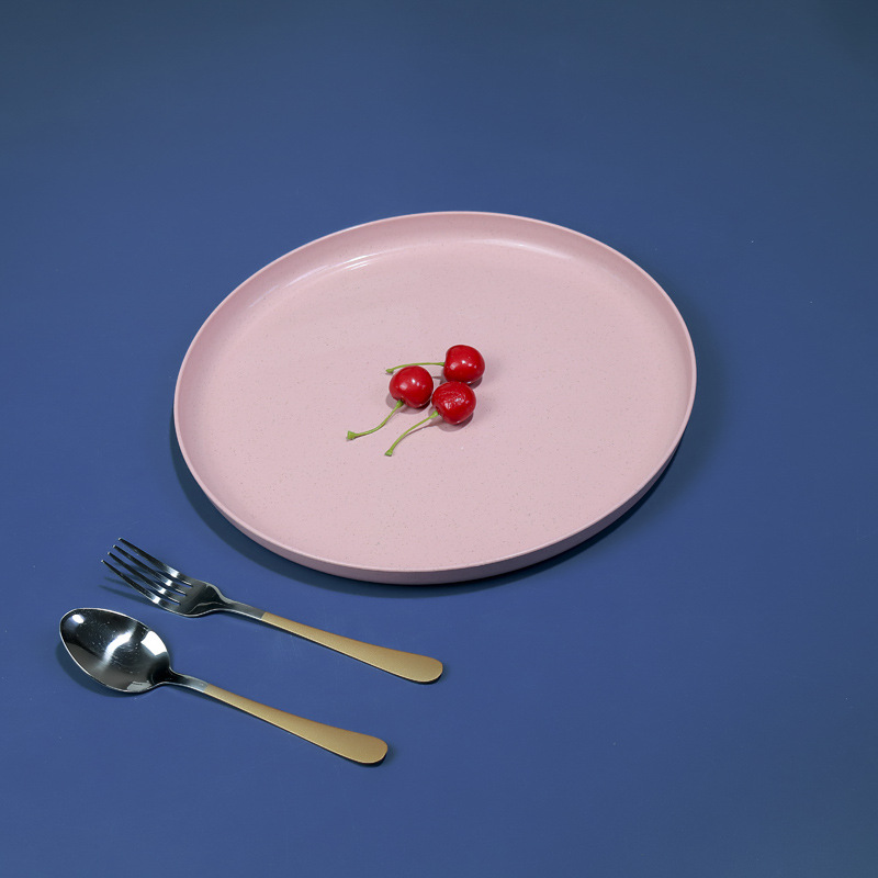 30cm bandeja redonda paja de trigo placa hogar taza de té Placa de fruta Placa de puesto bandeja placa resistente a la caída