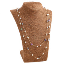 NK-327桶珠珍珠项链可叠戴多层长款女毛衣链秋冬配饰（170CM）