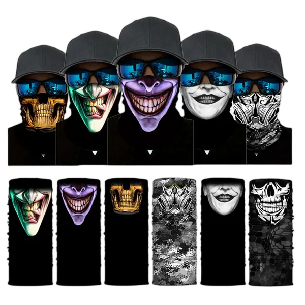 Factory wholesale cross-border skull half face Magic Scarf mask riding seamless scarf outdoor equipment mask
