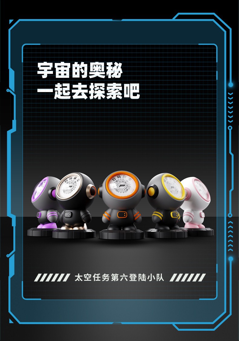 New Temporary Parking Number Plate with Qr Code, Car Decoration, Astronaut-Themed Car Phone Scanning Card