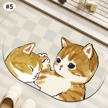 卡通猫咪软硅藻泥地垫吸水耐脏脚垫卫生间门口防滑吸水地垫