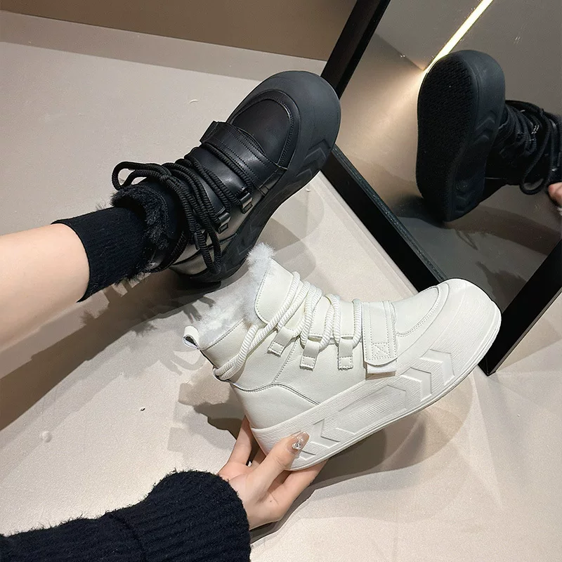 Низкие зимние ботинки (Martens) женские теплые повседневные ботинки, подкладка из искусственного меха, 35–40 EU