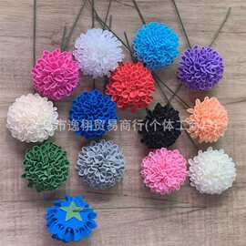 8CM仿真泡沫绣球花带杆假花礼盒装花 DIY婚礼装饰花情人节手捧花