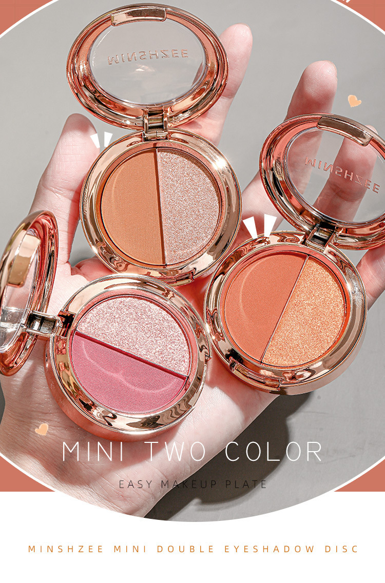 Mingxi Zhi dual-color Eyeshadow palette: Earth tone, pearlescent, matte, golden flash, polarized light, small plate, portable Pumpkin color eyeshadow palette undefined