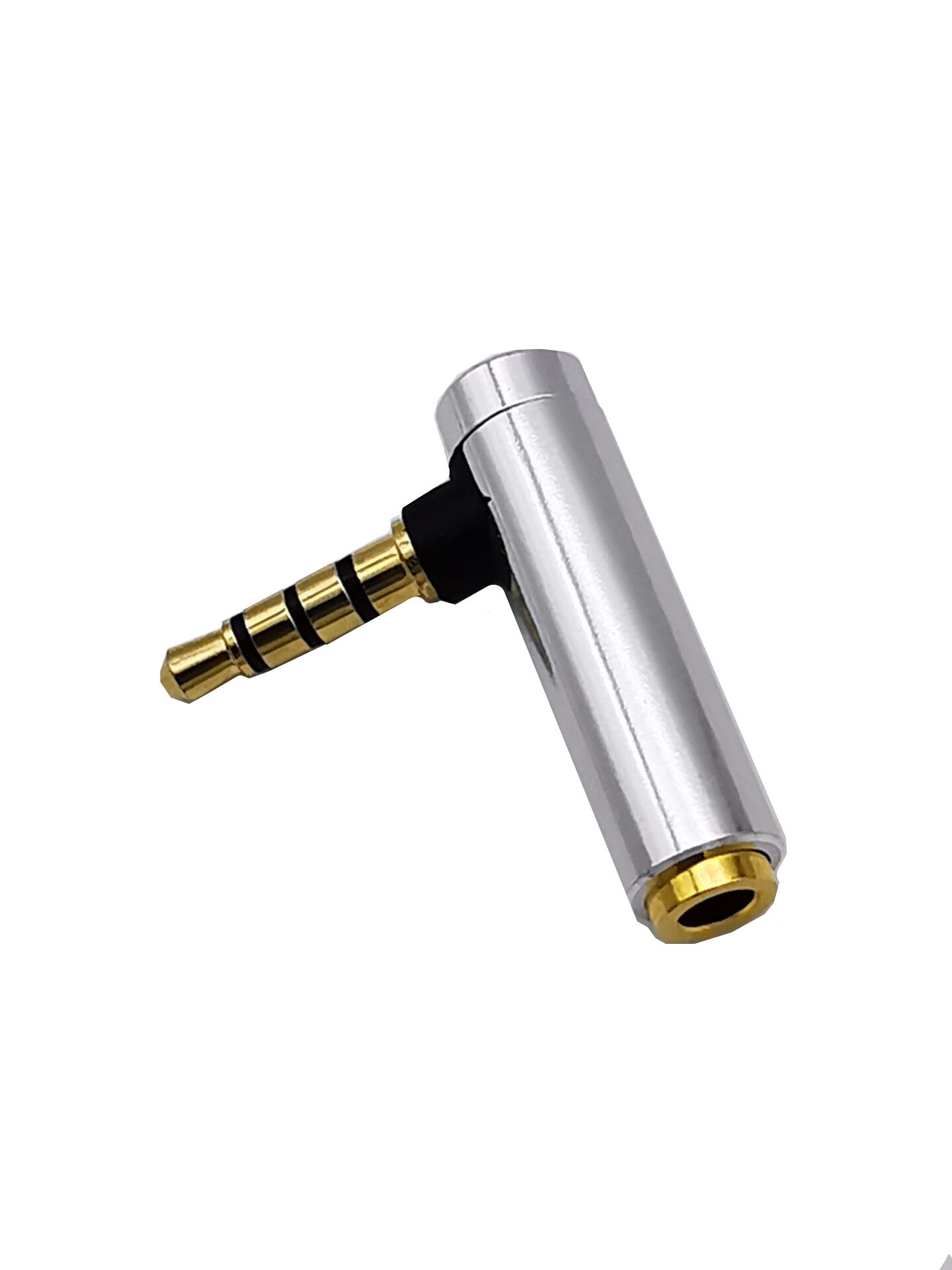 3.5mmメスパソコン携帯電話イヤホンソケットエルボl型90度直角4節四級オーディオ変換ヘッド