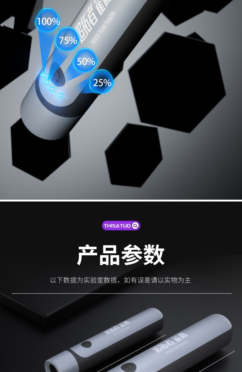 Ultraviolet Flashlight for Identification Using 65Nm Light to Detect Jade, Emerald, Tobacco, Alcohol, and Counterfeit Money, Wood-Style Uv Flashlight