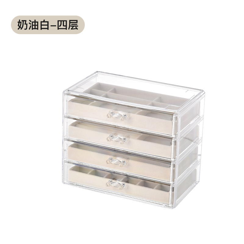 Caja de almacenamiento de joyas pendientes anti-oxidante collar acrílico de lana de alta calidad caja de joyas exquisitas artefactos