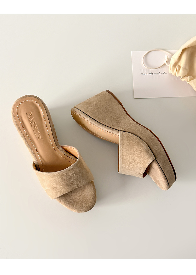 Sandal cao gót nữ hở mũi quai ngang đế xuồng platform — màu nâu, màu đen, màu mơ chi tiết 16