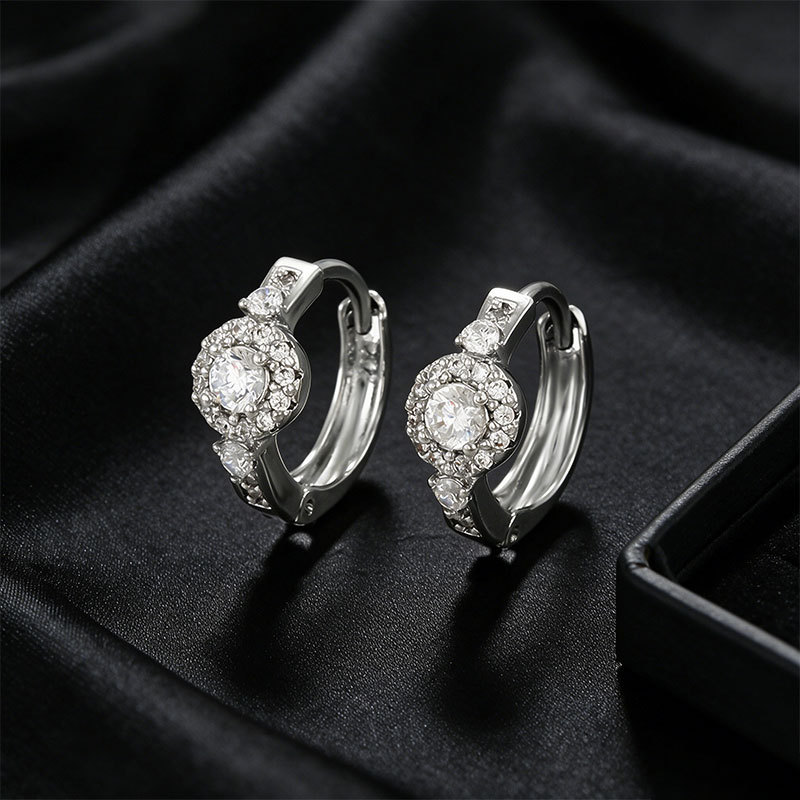 Aretes Tipo Orejera Geométricos de Aleación para Mujer