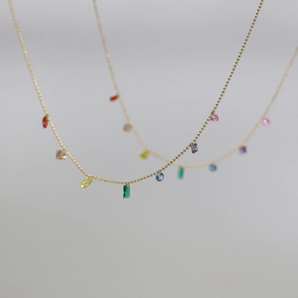 Fashion Geometric Colorful Titanium Steel Necklace 1 Piece