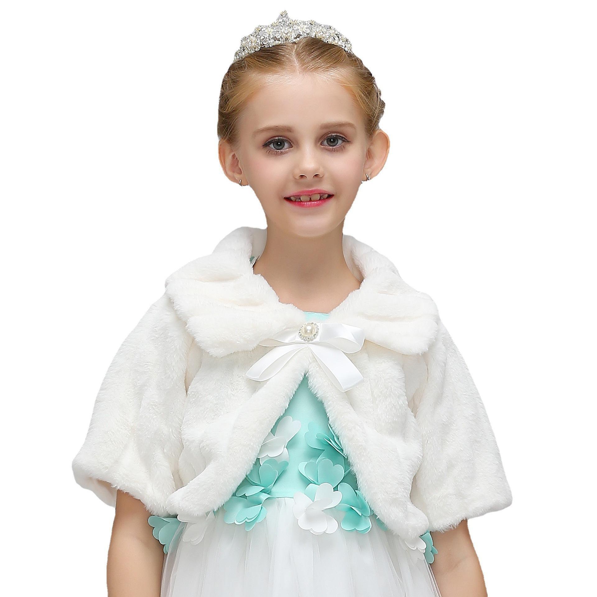Europeo y americano flor dosel cabo de los niños Otoño e Invierno chal niña princesa vestido con niños