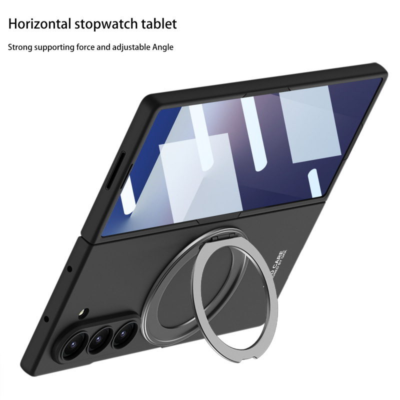 Samsung Z Fold7 携帯電話ケース折りたたみスクリーン磁気回転スタンド超薄型リング Fold7 落下防止シェルカバーに適しています。|undefined