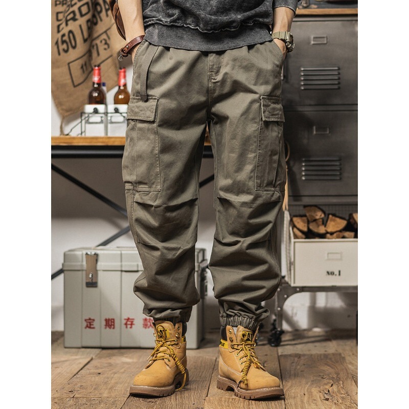 Spring and Autumn Classic Heavy-Duty Thick Casual Jogger Cargo Pants for Men, American Retro Loose Straight-Leg Harem Pants Wholesale