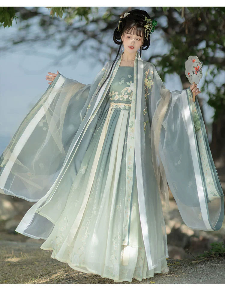 Весенний новый цветок династии Сун для взрослых повседневный комбинезон женский вышивка свежая Талия плиссированная холодная фея юбка
