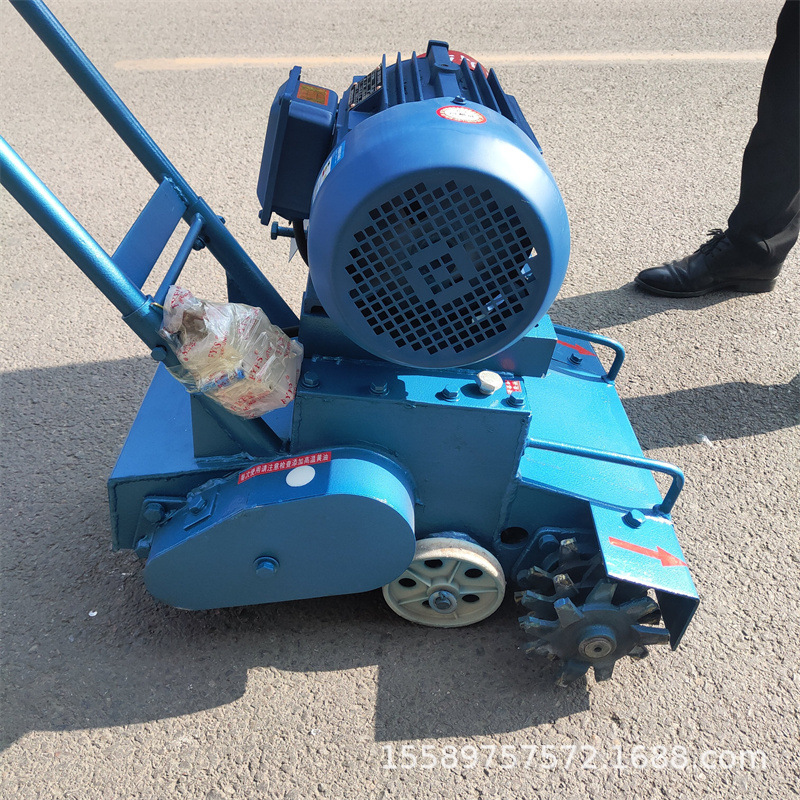 山东爱威夫手推式清渣机 电动式水泥路面抓毛机 混凝土路面清灰机