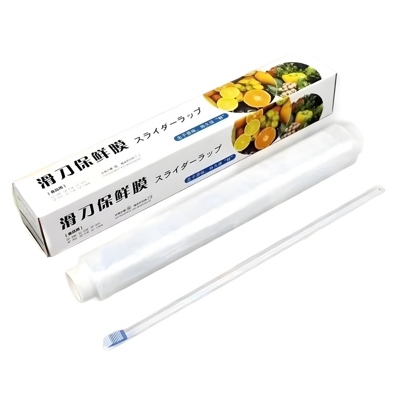 PE ラップフィルム スライドナイフ ラップフィルム 食品ラップフィルム カッター キッチン 使い捨て 果物と野菜 フードカバー|undefined