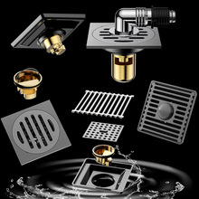 不锈钢防臭地漏方形卫生间浴室淋浴房洗衣机下水道防虫臭枪灰地漏