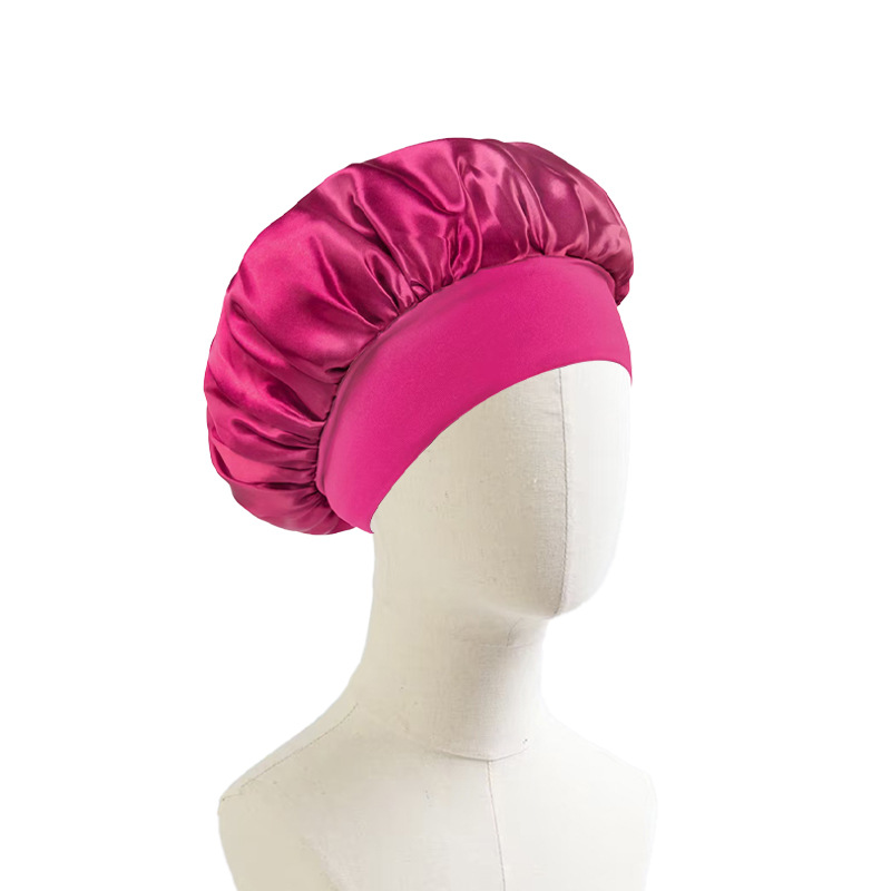 Gorro de Noche de Satén para Mujer con Borde Ancho para Dormir y Cuidado del Cabello image 22