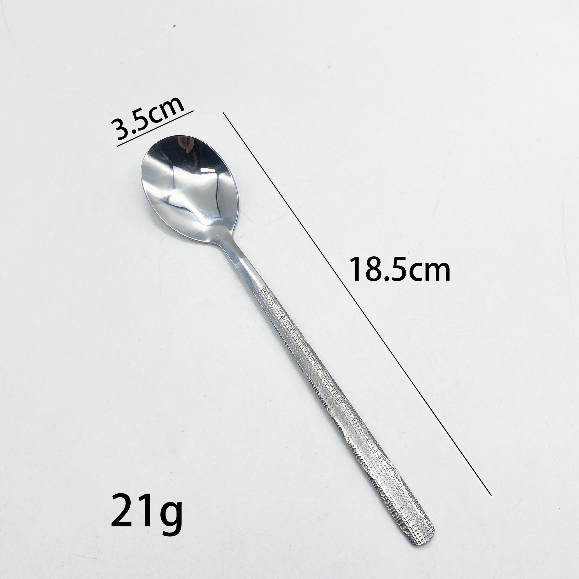 Cuchara de malla Cuchara de acero inoxidable Cuchara de patrón de martillo de red Cuchara redonda de mango largo Cuchara para comer en casa Cuchara de sopa caliente nueva para estudiantes