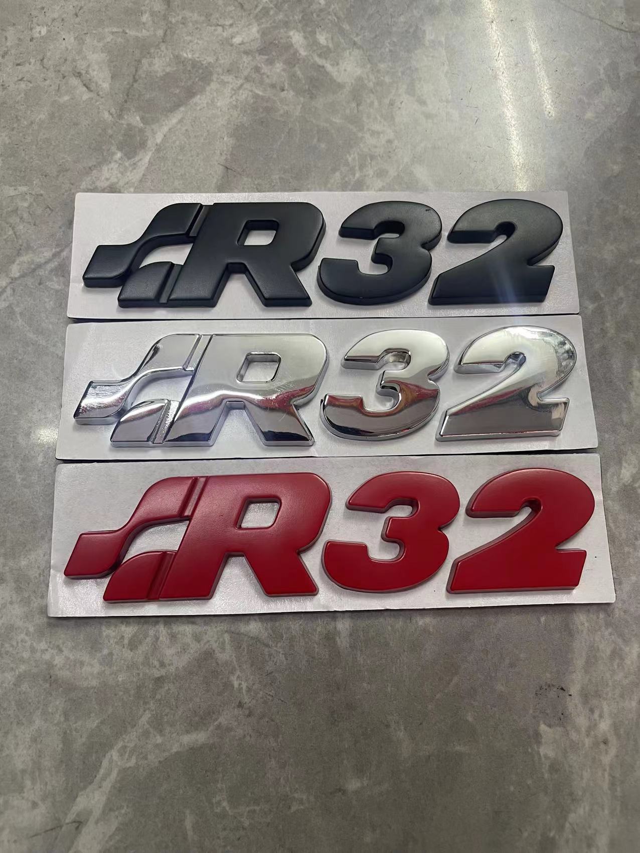 R32车标 适用于大众宝来高尔夫SR32车标车尾贴改装车身贴R金属标