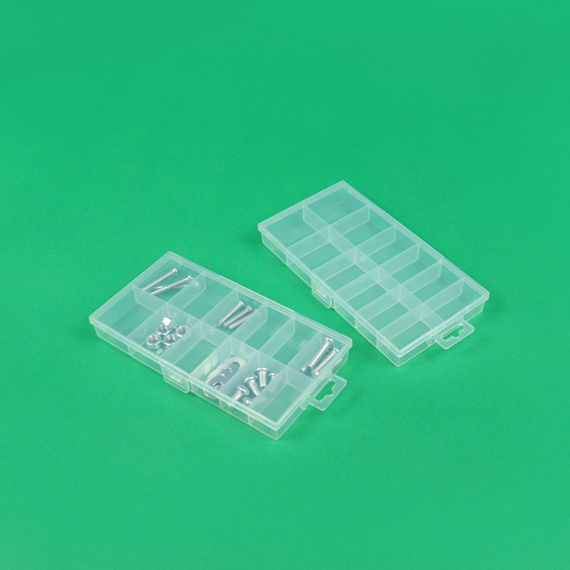 12格透明塑料收纳盒串珠饰品分格盒五金零件甲片盒分类元件整理盒