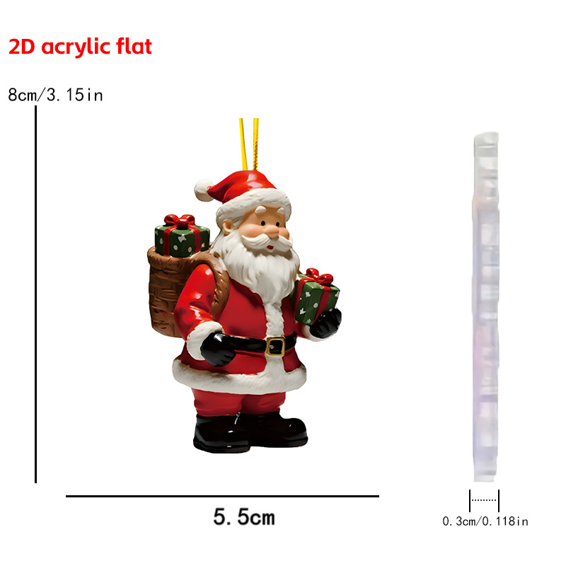 Nuevos productos transfronterizos Santa decoración colgante de Navidad árbol de Navidad decoración para el hogar colgante acrílico 2D image 10