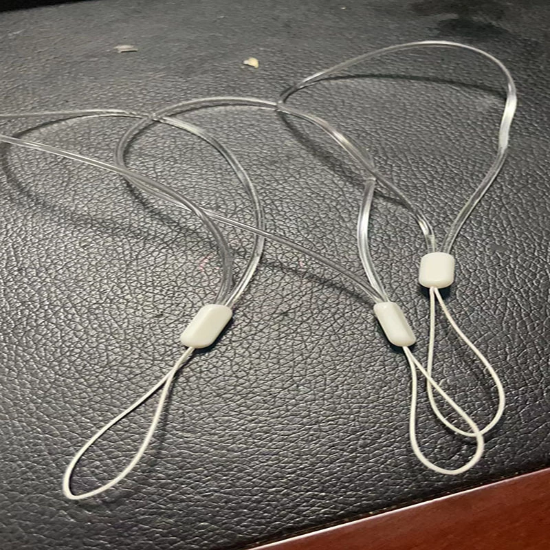 Прозрачный шнурок из ПВХ 2.0, круглый прозрачный шнурок, прозрачный пластиковый шнурок, плоский прозрачный пластиковый шнурок для пропуска/удостоверения личности