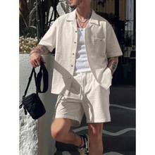 U 51015 Linen thin casual short sleeve set ���鱡�����ж���