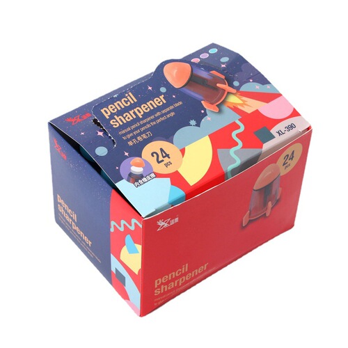 Creative cartoon rocket shape pencil sharpener single hole pencil sharpener pencil sharpener with eraser combination student stationery gift