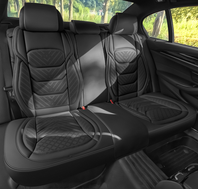 Car seat cushion made of perforated Nappa leather, breathable, suitable for all seasons, semi-enclosed, does not affect seat ventilation, specialized for small cars