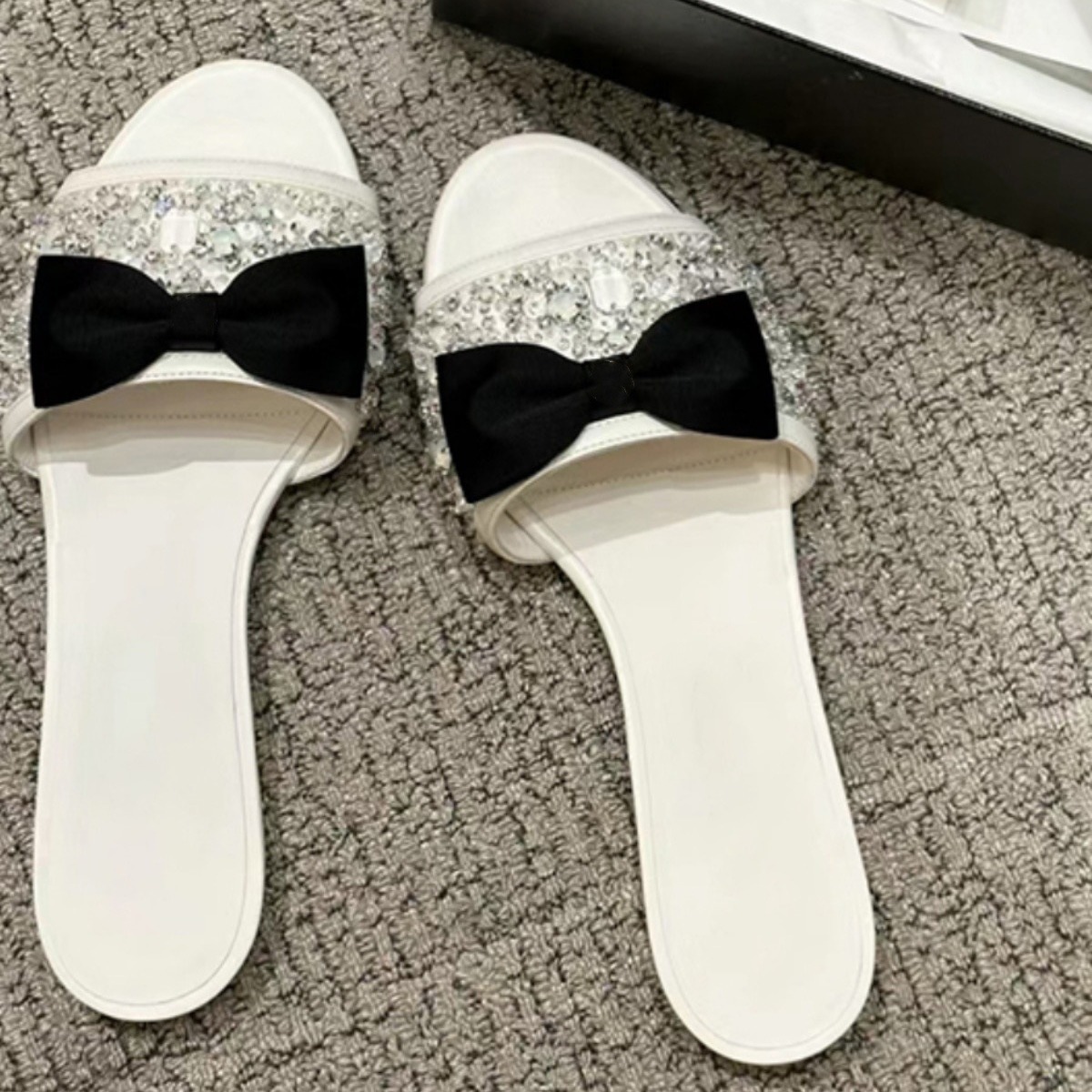 Schaffell Edition ~ Echtes Leder Schleife Wasser Diamant C Duftenden Stil Ein Wort Für Damen Sommer Oberbekleidung, Französisch Kleine_voghion.com