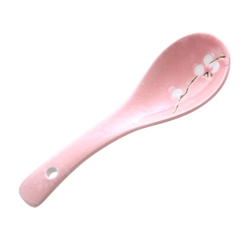 Japanese snowflake ceramic spoon household soup spoon rice spoon hotel three-curved small spoon creative tableware wholesale