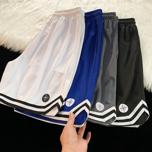 Men's Summer Basketball Shorts Outerwear Thin Casual Quick-Dry Ice Silk Loose Fit Five-Pocket Pants