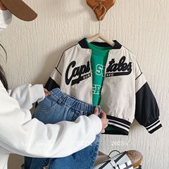 Children's Jacket 2024 Bangcheng Spring Boys' Embroidered Letters Contrast Color Jacket Baby Handsome Jacket Fashion F0031