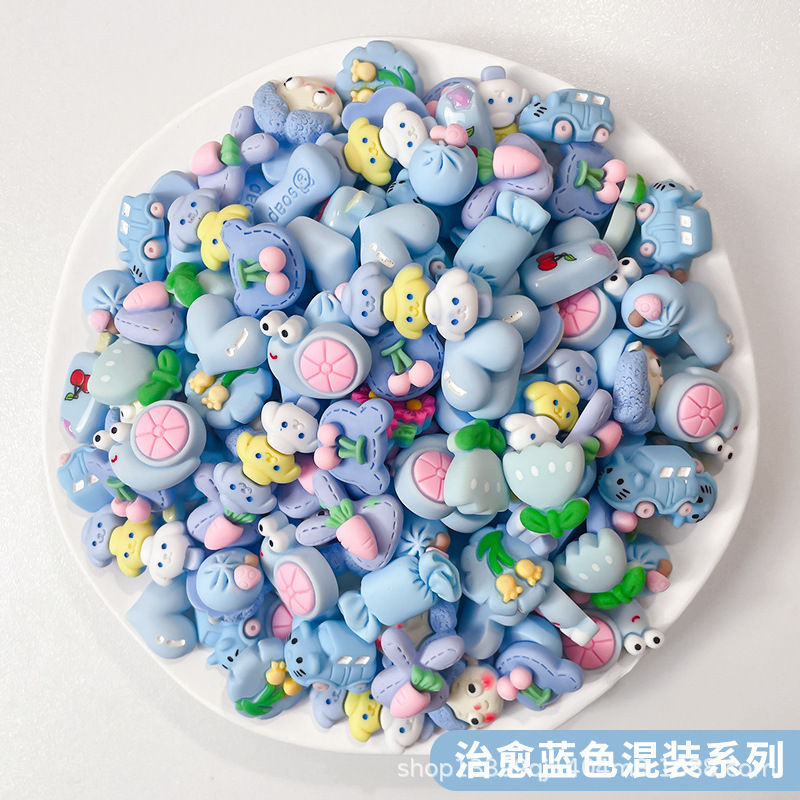 夏の新しい半透明の質感樹脂アクセサリー氷透明漫画カラーミックスクリーム接着剤 diy 生産材料|undefined