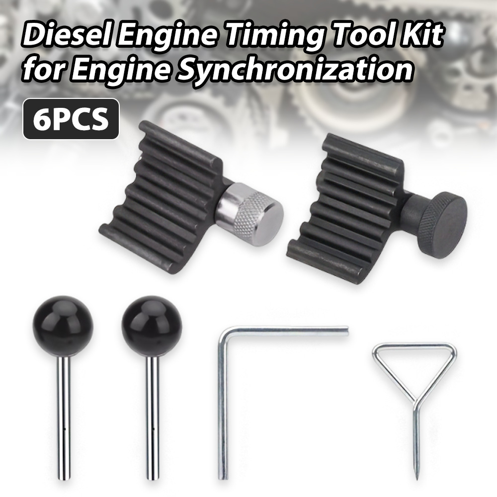 6-Piece Diesel Engine Timing Tool Kit for Auto Repair, Specifically for Fixing the Crankshaft of Volkswagen and Audi Engines