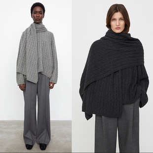 Swedish wind three-dimensional hemp pattern widened long cashmere scarf large shawl autumn and winter warm lazy