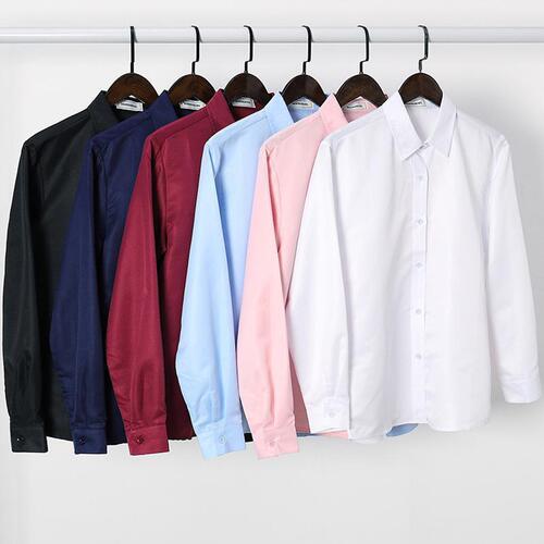 Men's Long-Sleeve White Shirt for Autumn, White Wedding Photos, Document Registration, Professional Formal Wear, Trendy Collar Shirt for Women, Plus Size Fat Men's Clothing