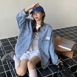 牛仔外套女学生秋季新款宽松显瘦中长款休闲长袖牛仔衣潮
