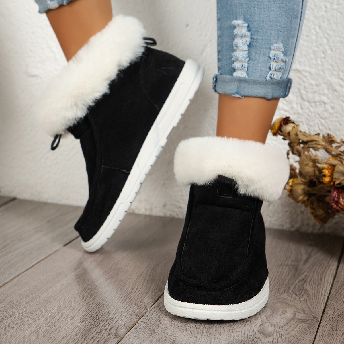 Women's platform warm comfortable fashion simple generous snow boots_voghion.com
