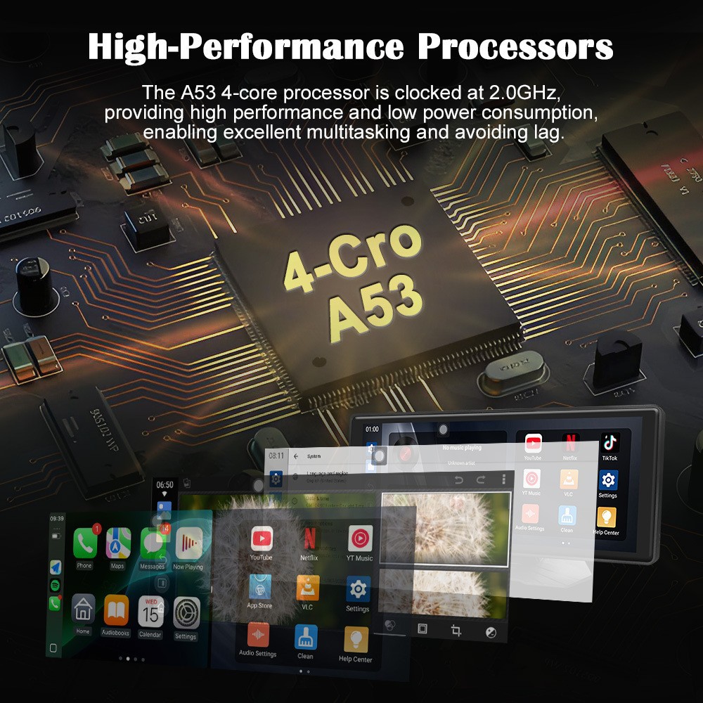 10.25inch Car-Mounted Portable Screen Navigator Wireless Carplay Car Reversing Camera High-Definition Driving Recorder